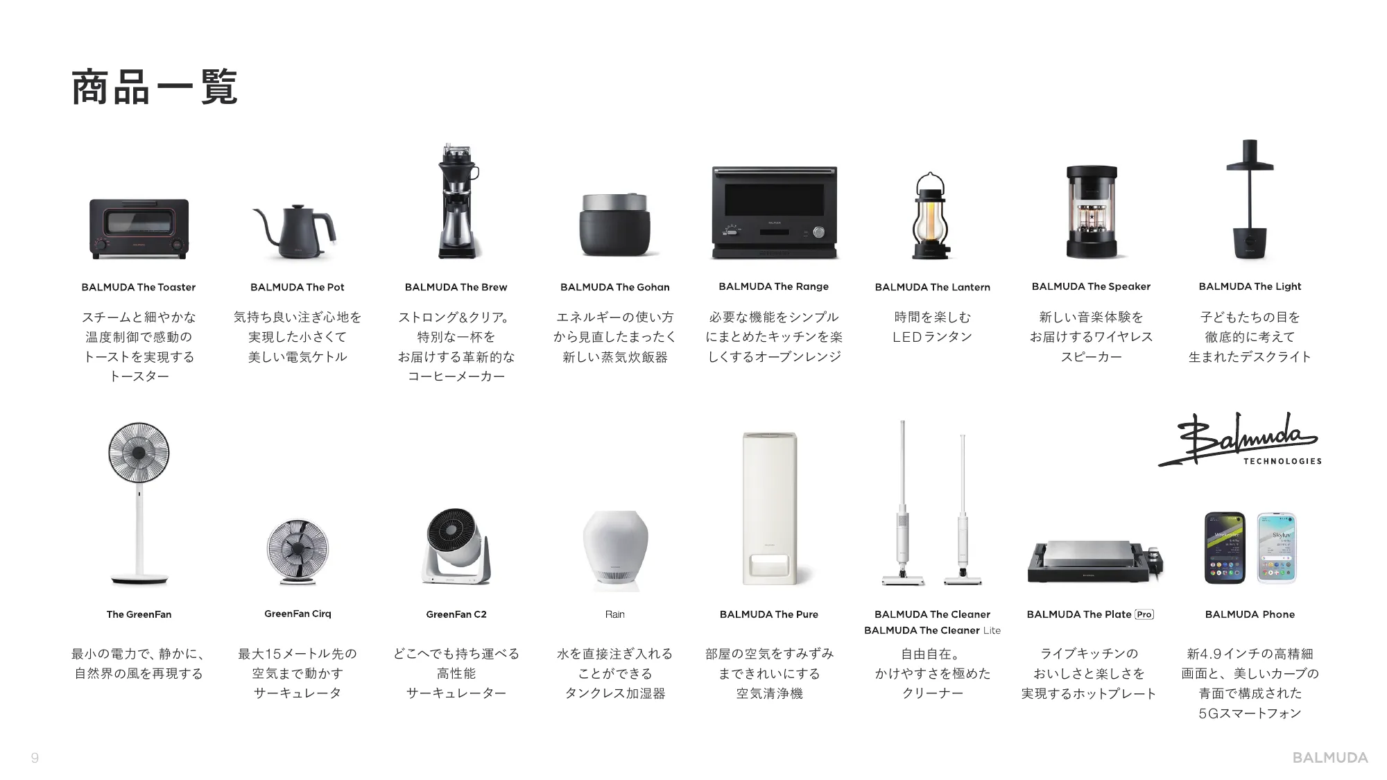 企業紹介資料｜BALMUDA