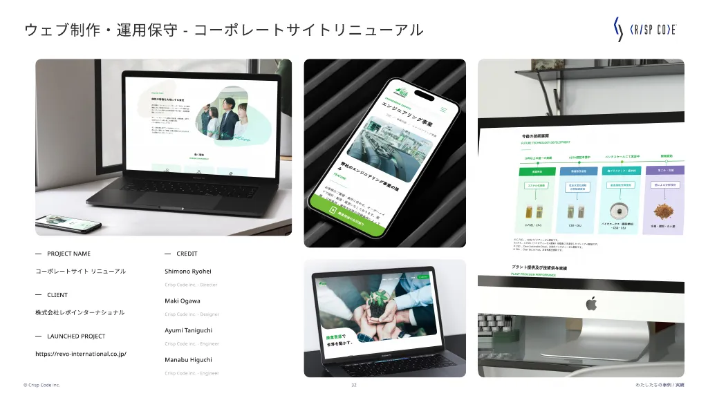 Crisp Code inc.｜Our Implementation Examples, Achievements