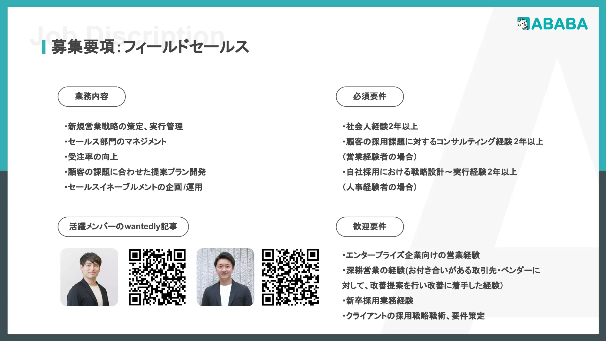 採用ピッチデック|株式会社ABABA