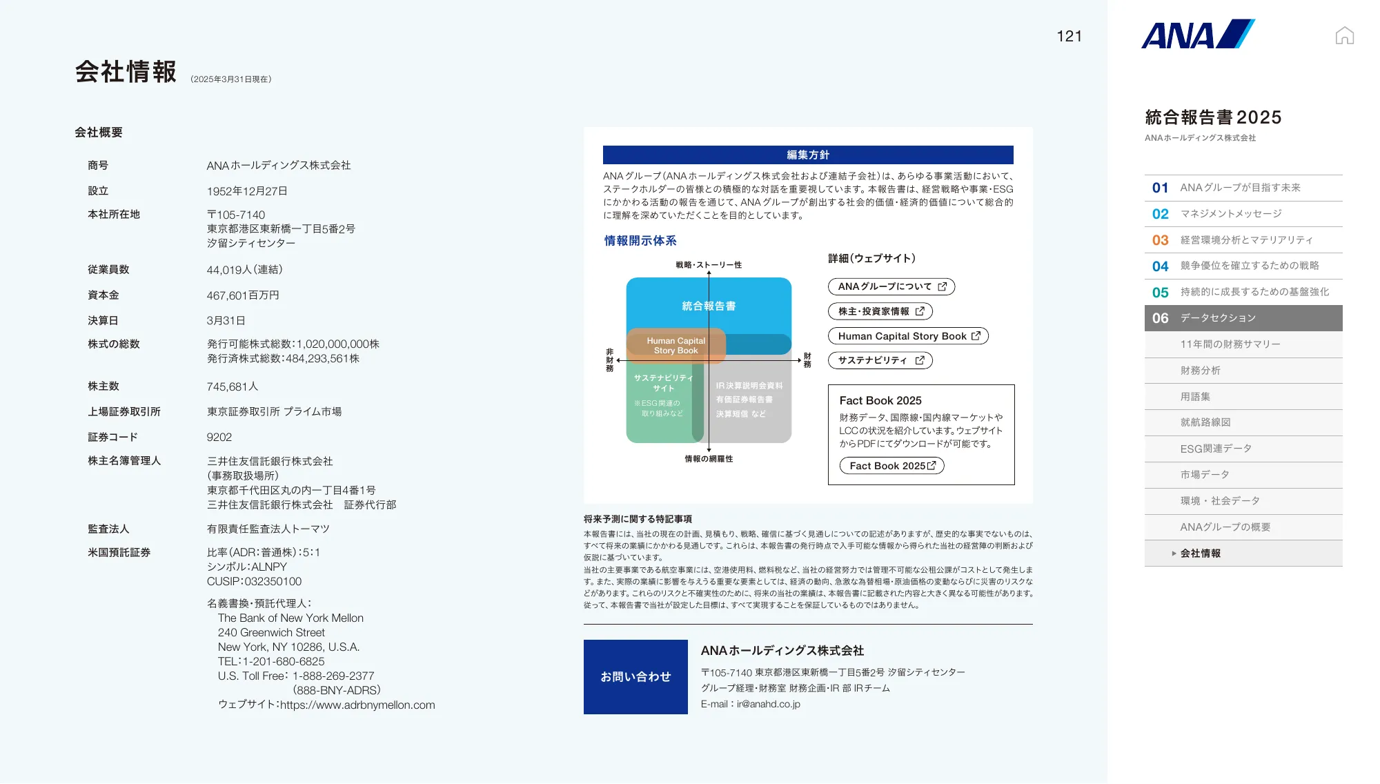 ANAホールディングス株式会社 統合報告書 2025