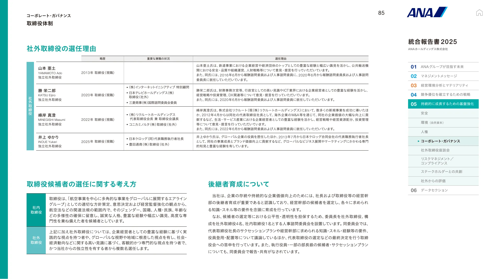 ANAホールディングス株式会社 統合報告書 2025