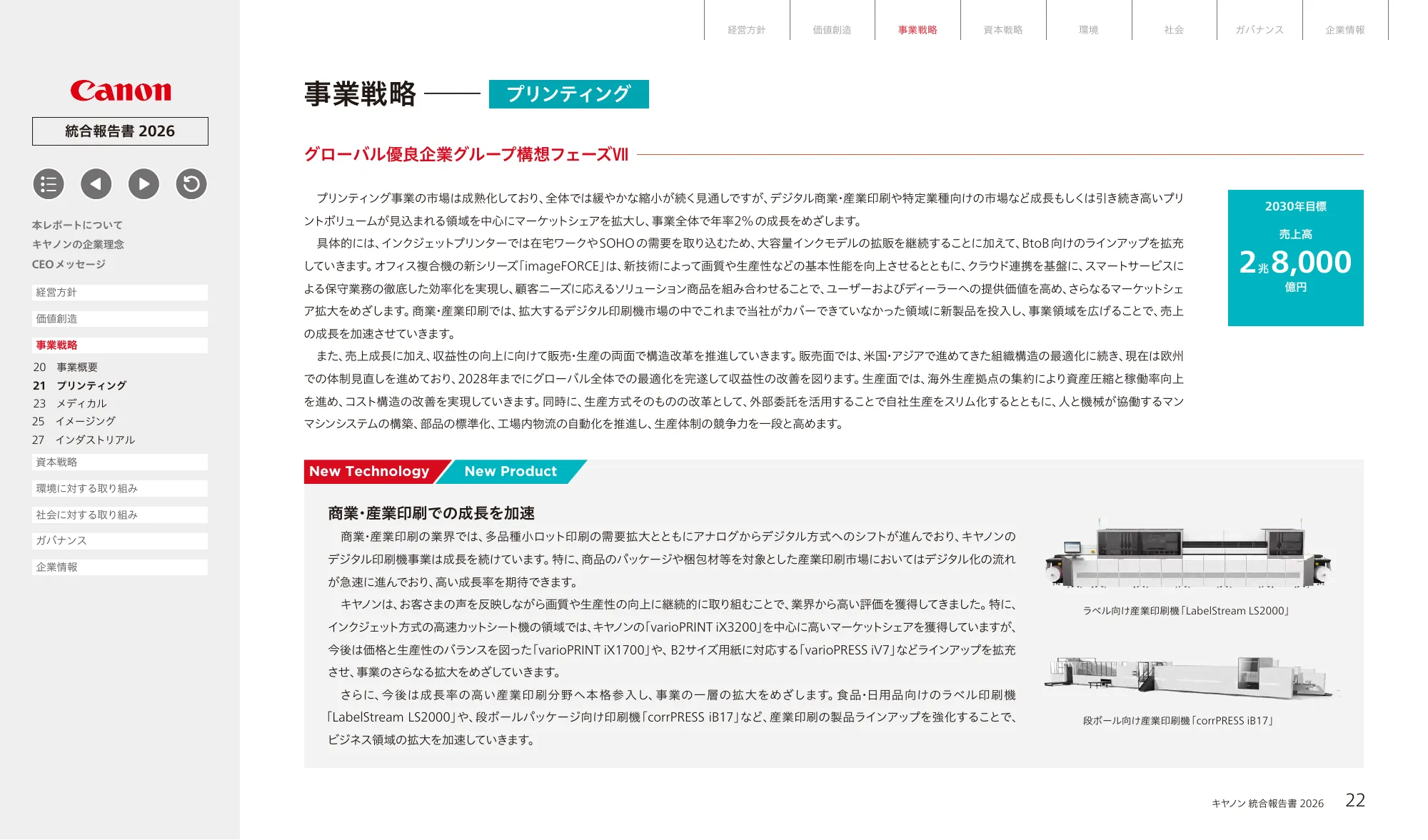 キヤノン統合報告書 2026