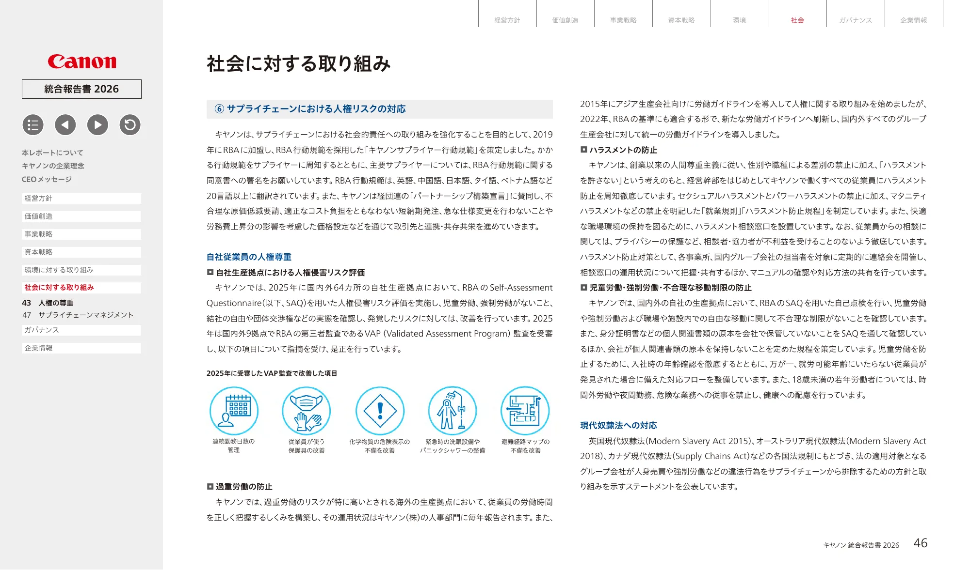 キヤノン統合報告書 2026