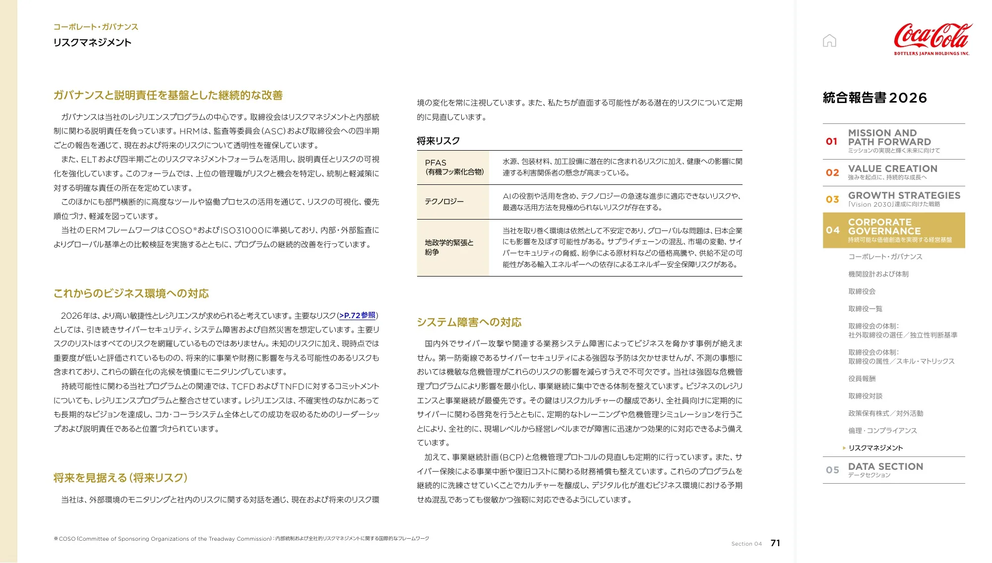 Coca-Cola Bottlers Japan Holdings Inc. 2026년 통합 보고서