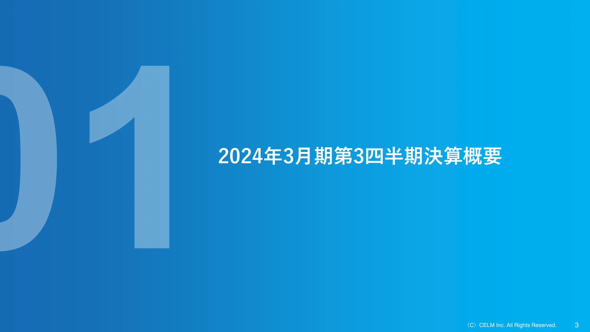 2024年3月期第3四半期決算説明資料｜株式会社セルム