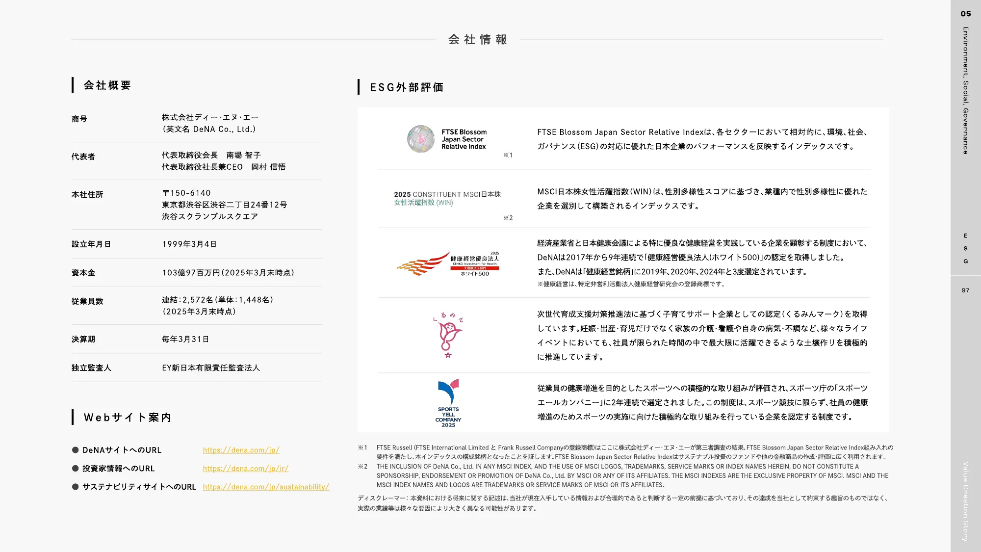 DeNA 2025 統合報告書｜株式会社ディー・エヌ・エー