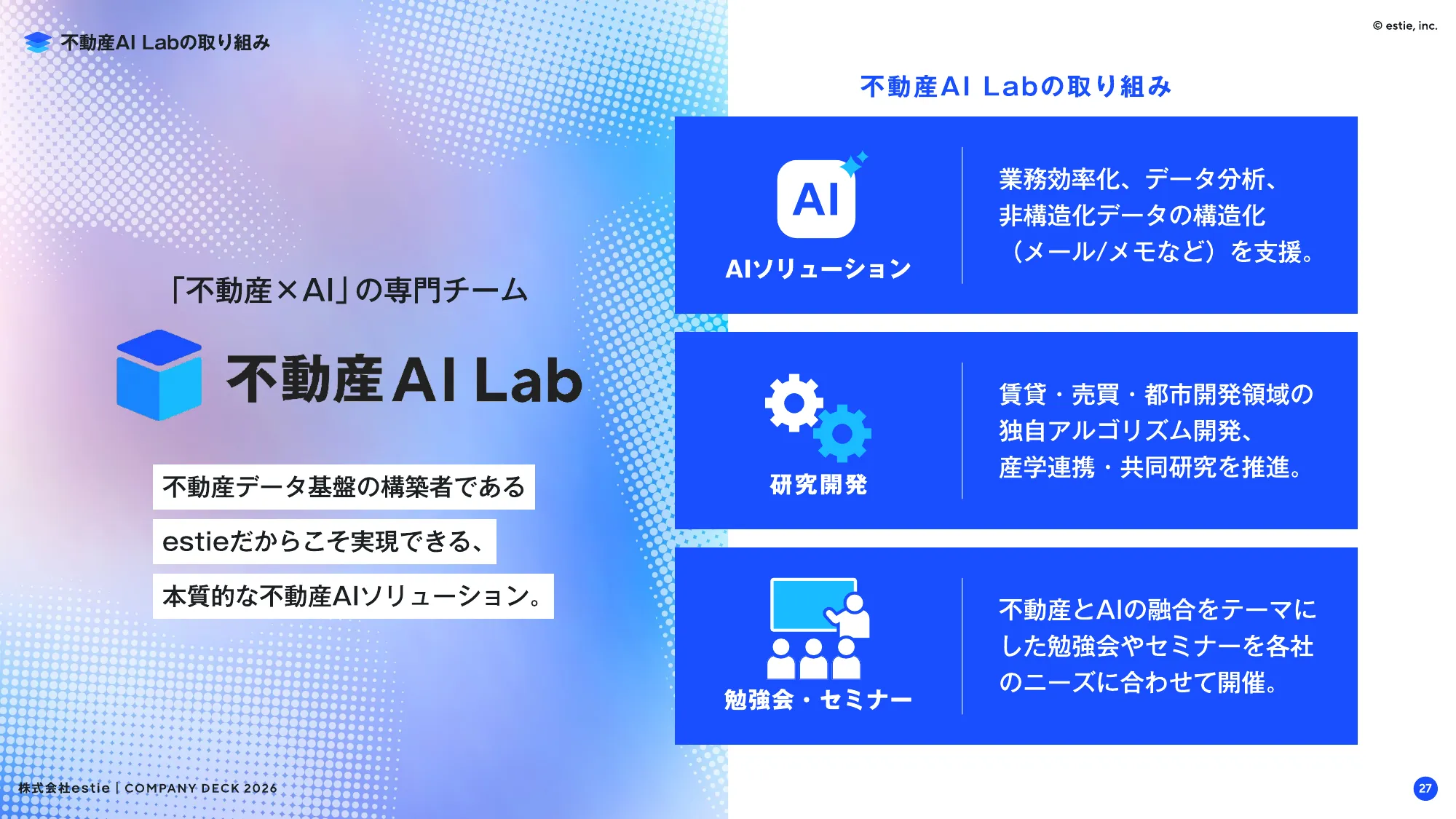 会社説明資料｜株式会社estie / company profile
