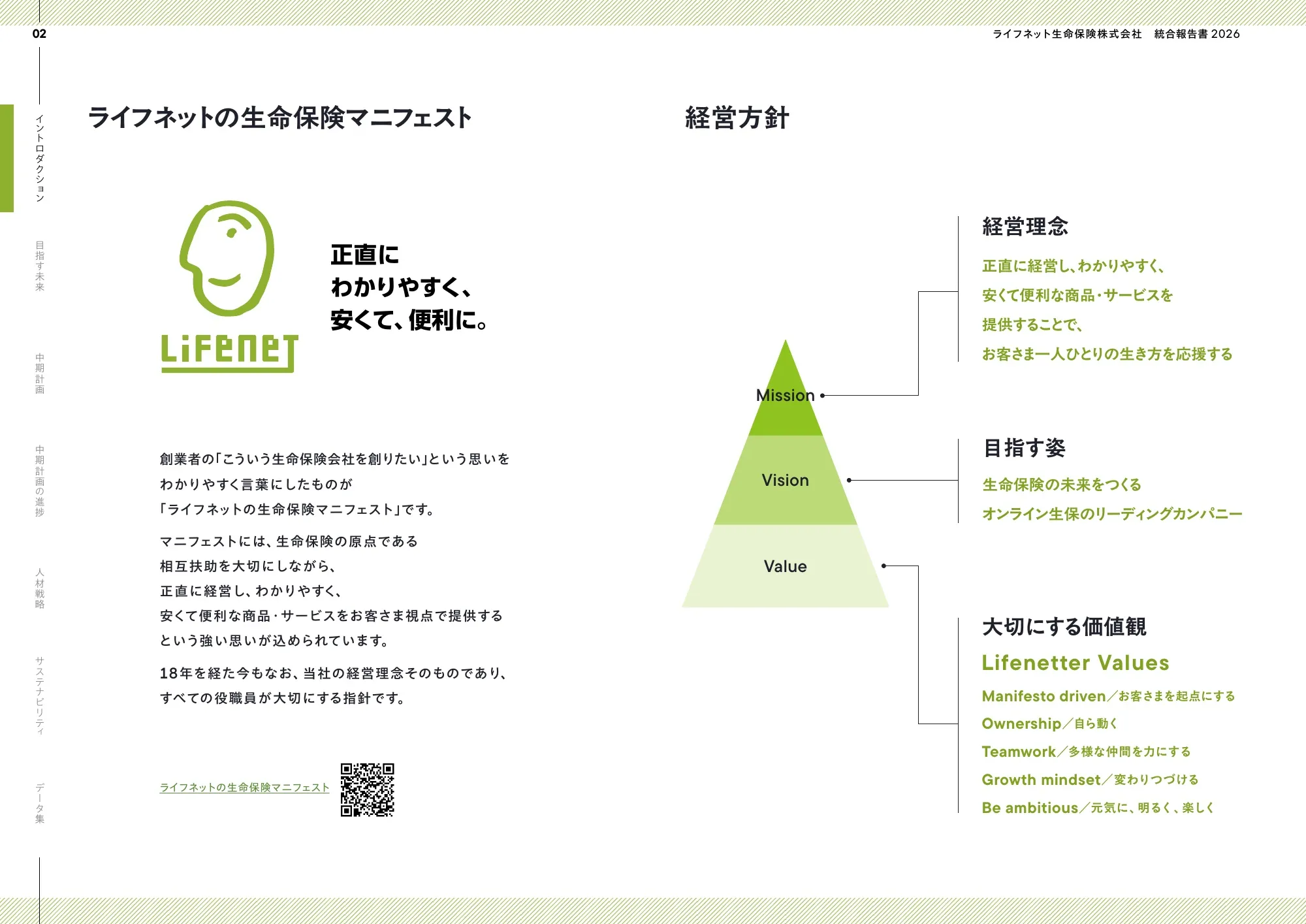 ライフネット生命保険株式会社 統合報告書 2026