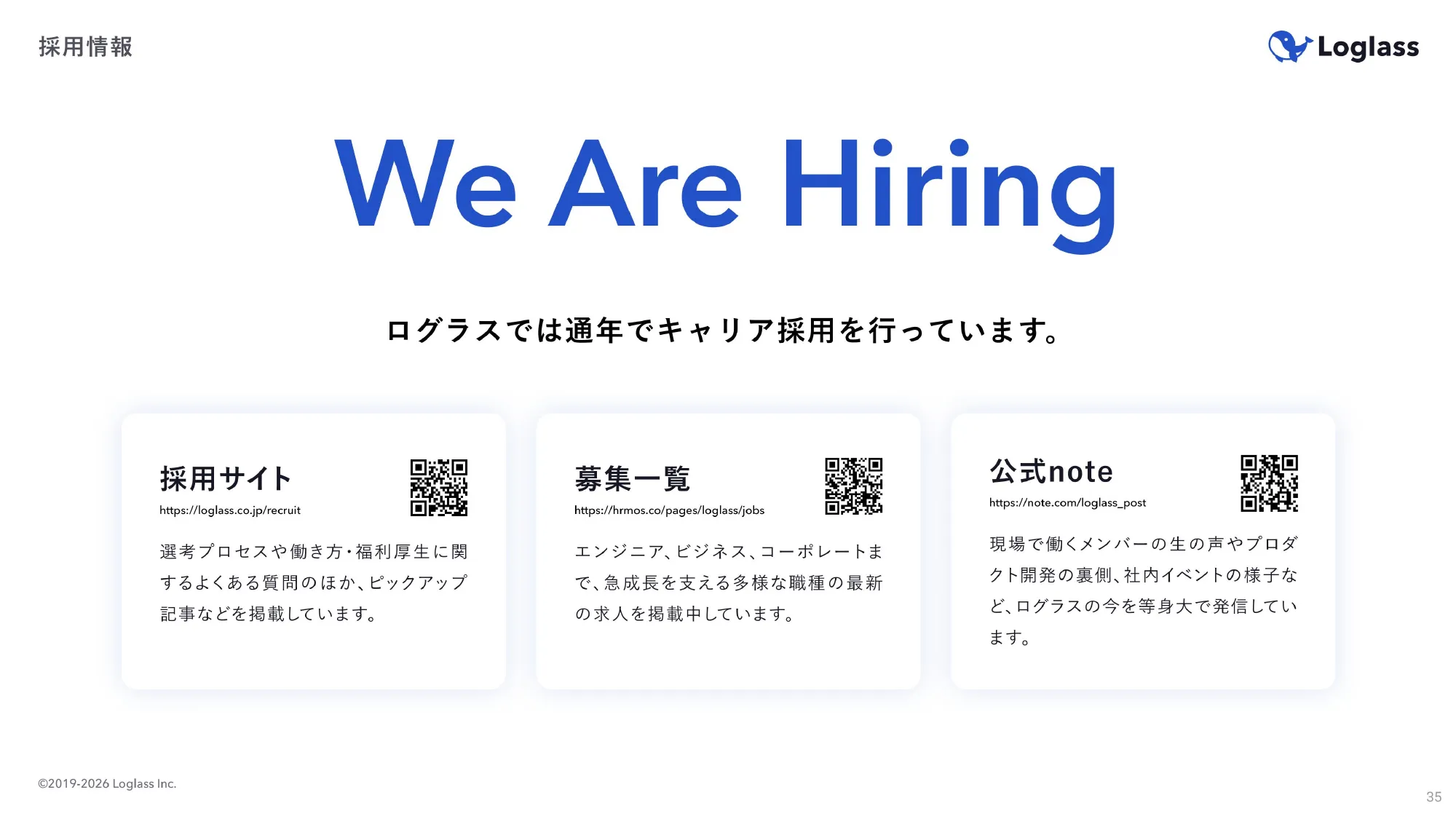 ログラス会社紹介資料 / Loglass Company Deck