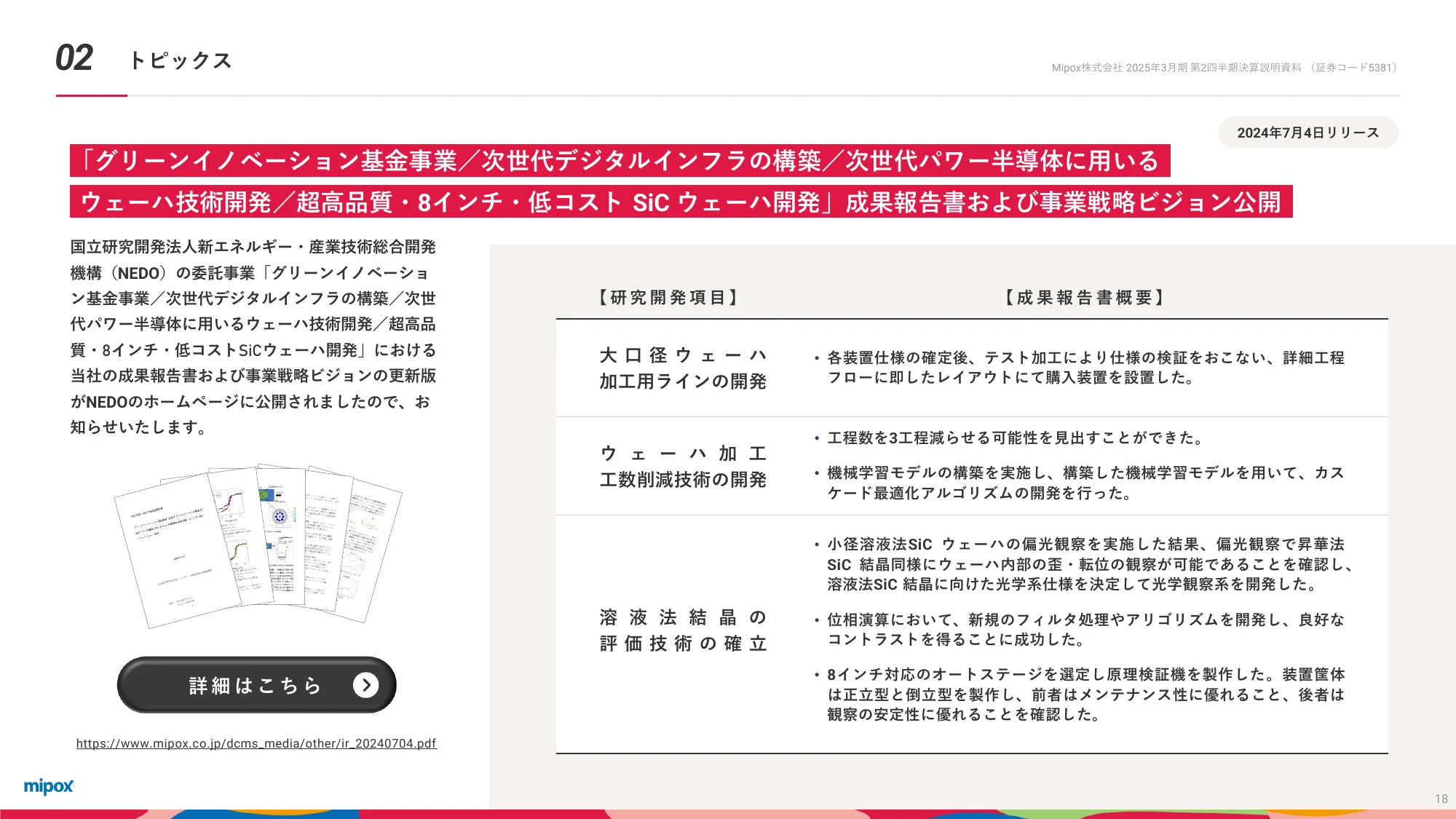 2025年3月期第2四半期 決算説明資料｜Mipox株式会社