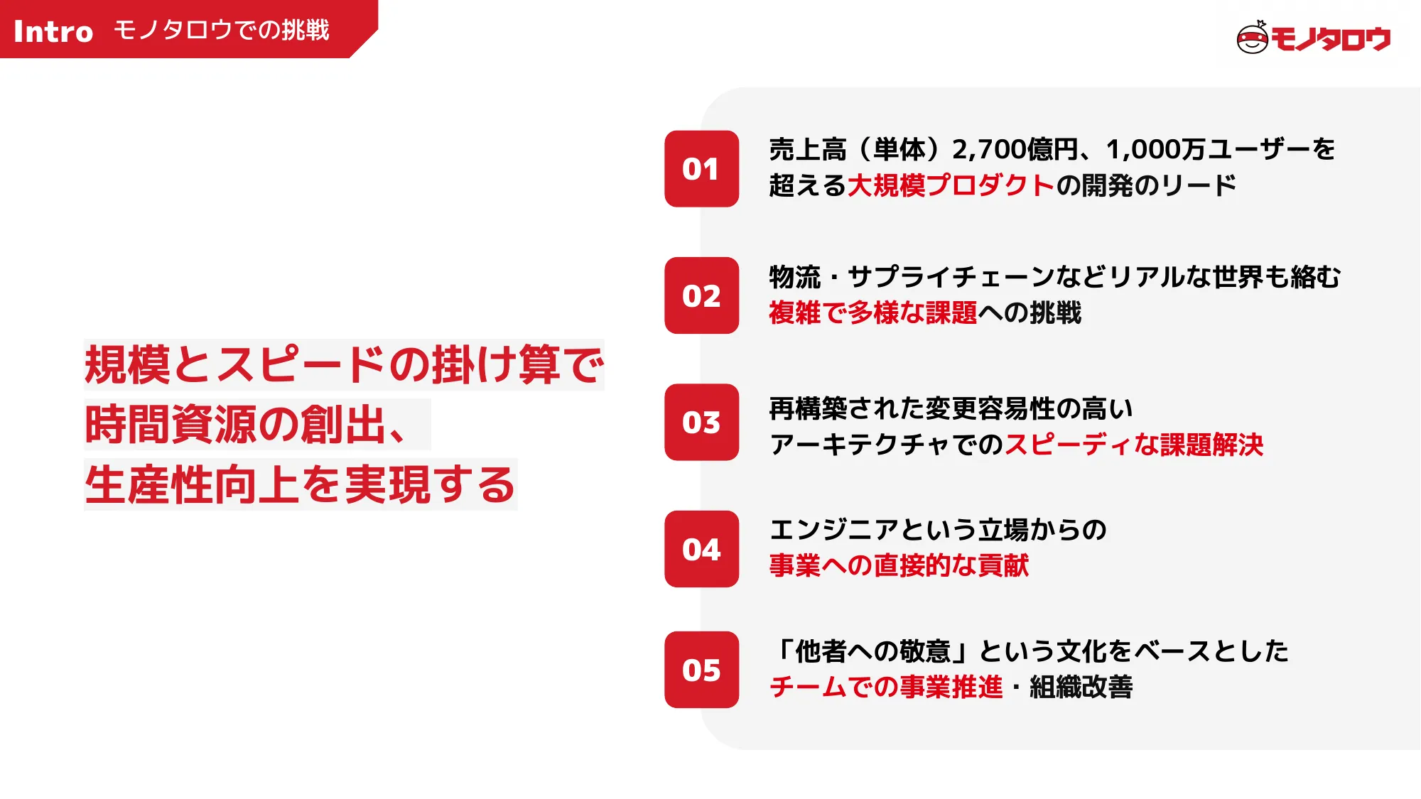 MonotaRO Recruiting Deck for Engineers