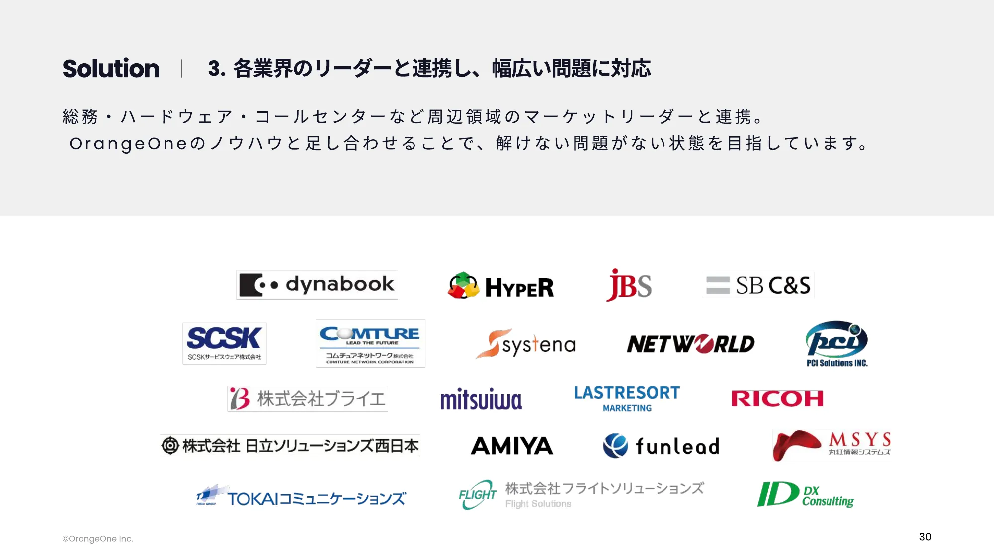 OrangeOne株式会社 会社紹介資料