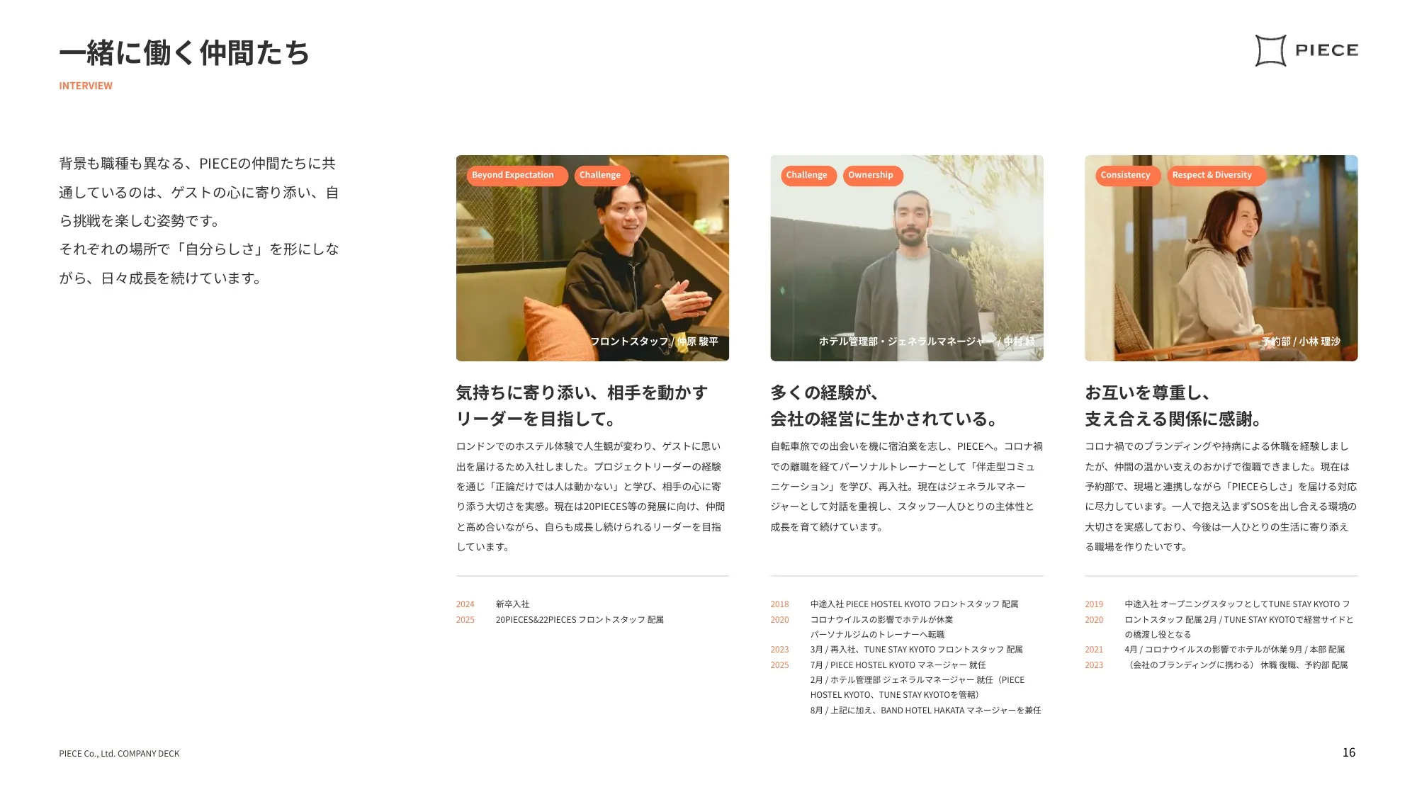 COMPANY DECK／かけがえのない思い出のPIECEを。｜株式会社PIECE