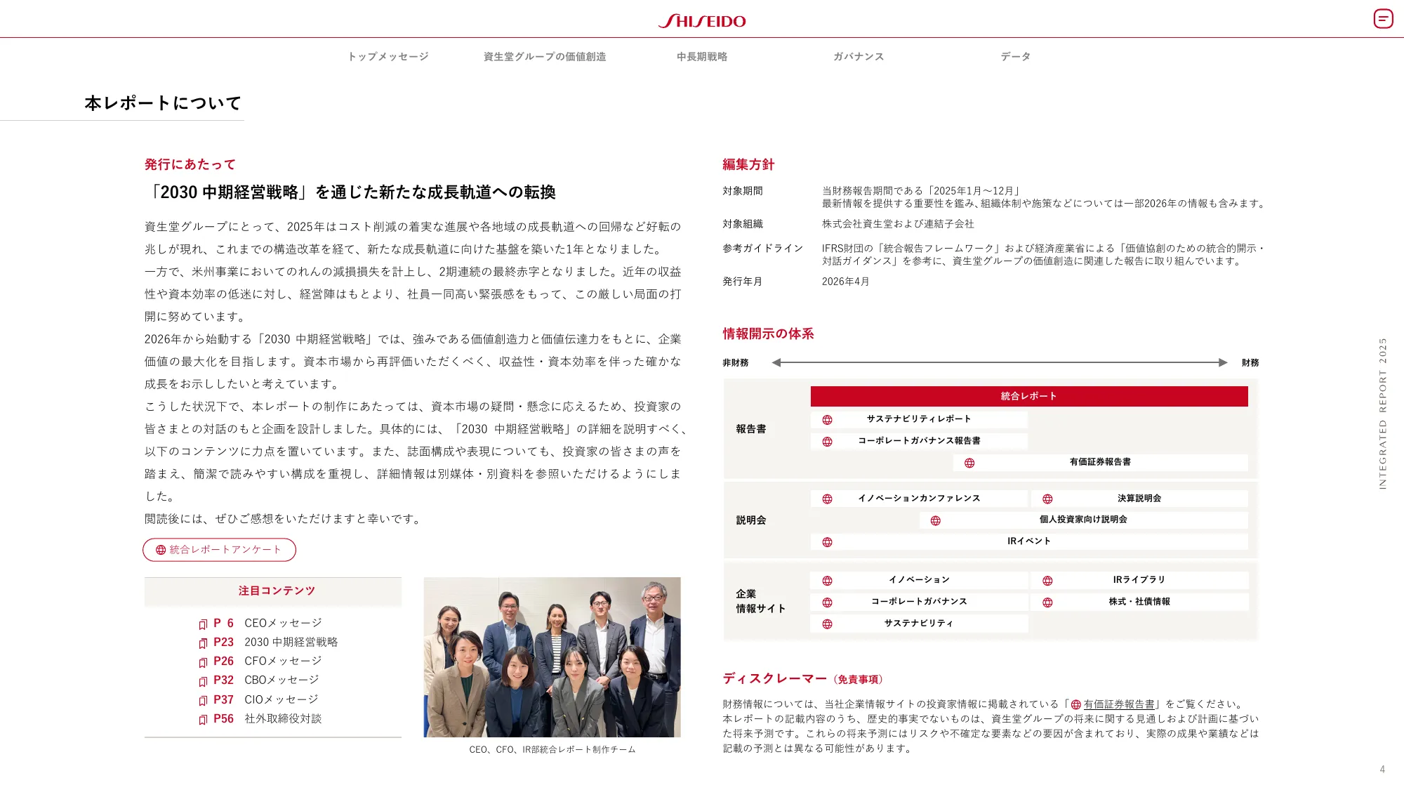 SHISEIDO INTEGRATED REPORT 2025