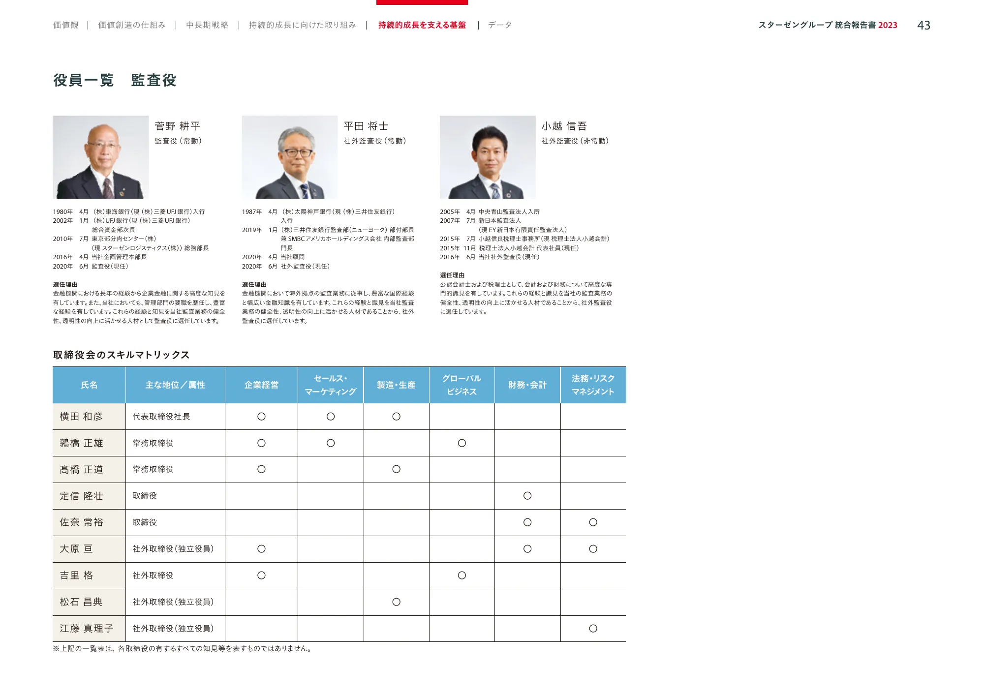 スターゼングループ統合報告書 2023