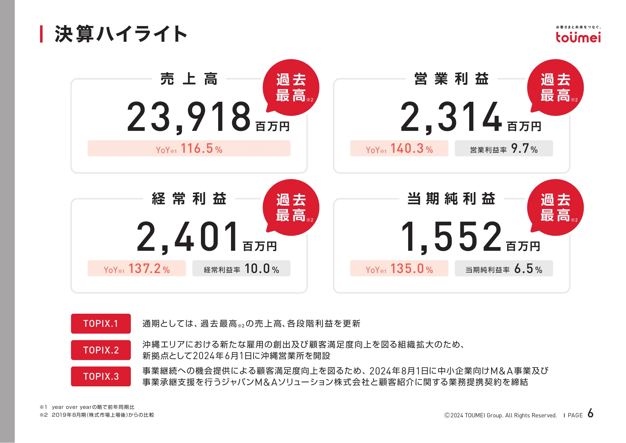 2024年8月期決算補足説明資料｜株式会社東名