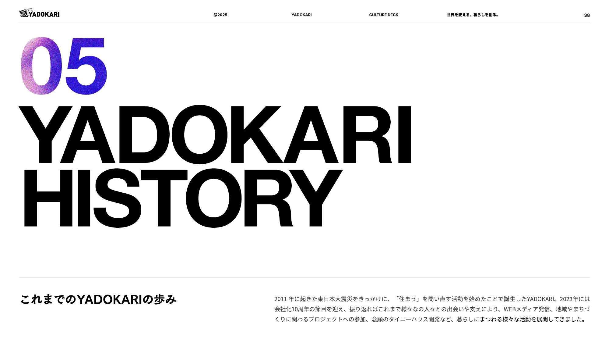 YADOKARI CULTURE DECK 2025